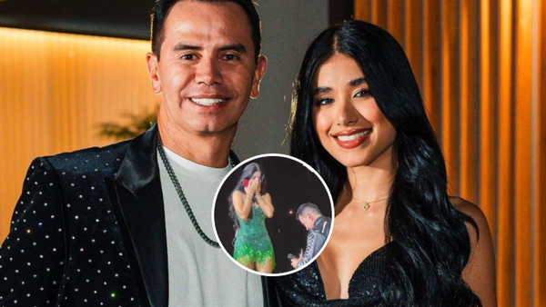 Jhonny Rivera pidió matrimonio en pleno concierto y así reaccionó su novia: en video