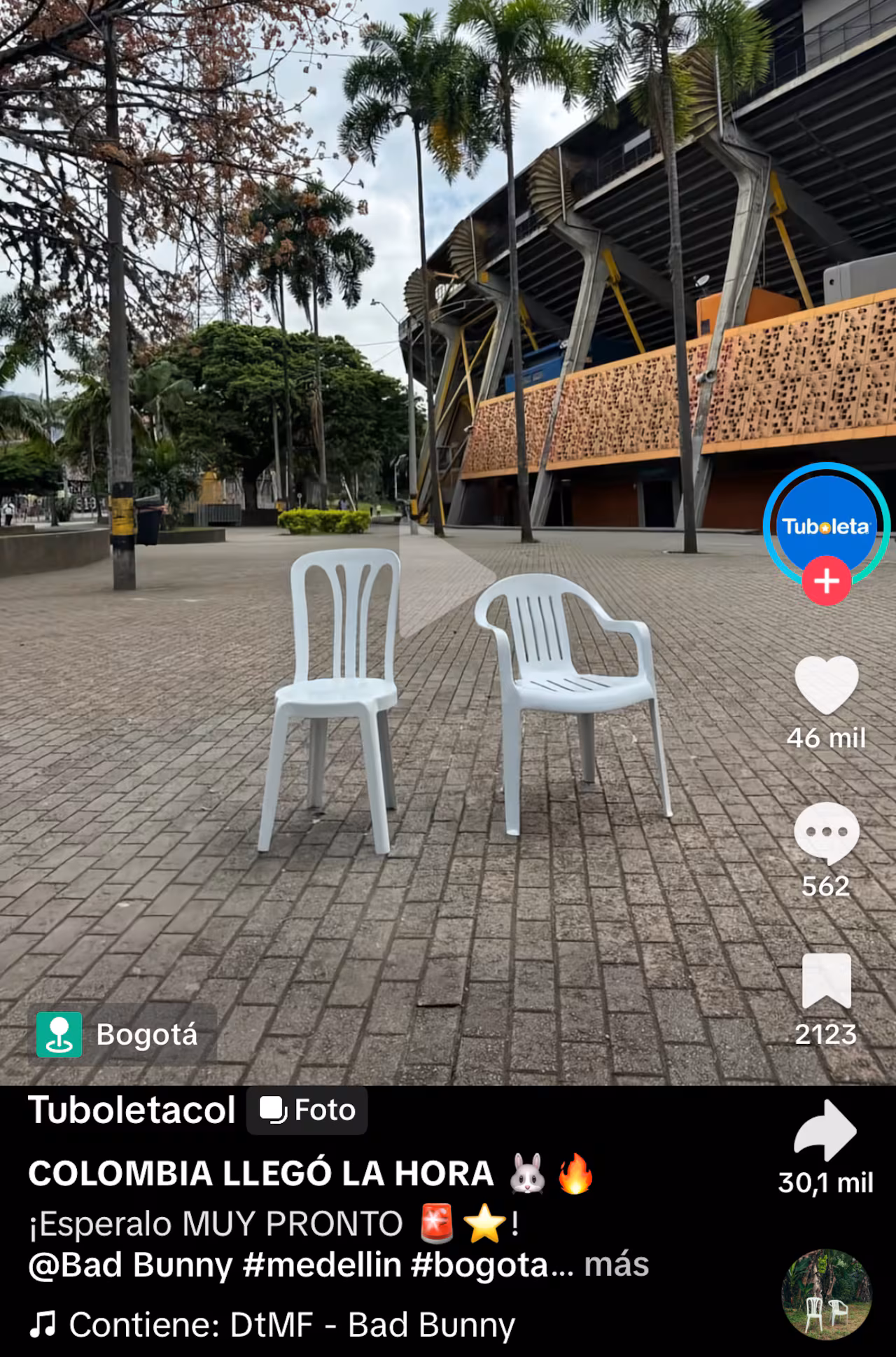 Foto: TikTok @tuboletacol