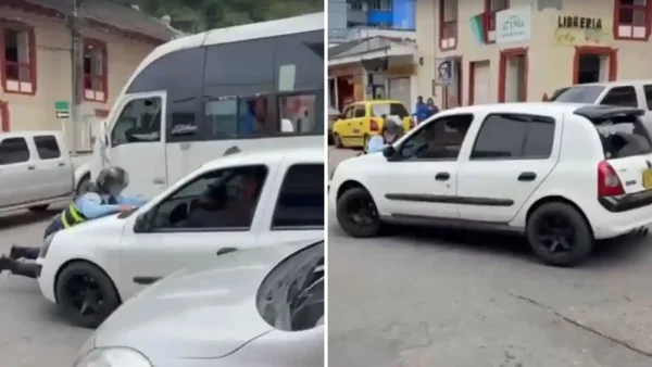 Video | Conductor en Villavicencio arrastró a agente de tránsito que iba a inmovilizar su vehículo