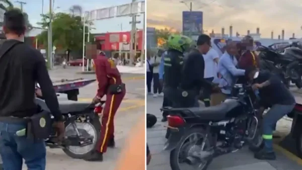 VIDEO | Motociclista intentó bajar su moto de la grúa a la fuerza tras ser inmovilizada en Cartagena VIDEO | Motociclista intentó bajar su moto de la grúa a la fuerza tras ser inmovilizada en Cartagena