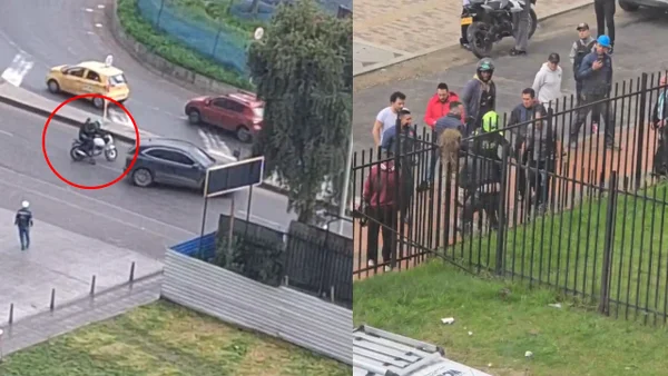 VIDEO | Violento intento de robo a mujer en conjunto residencial de Bogotá terminó en balacera