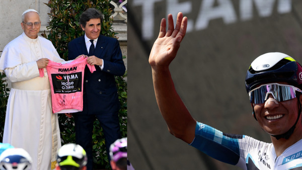 EN VIDEO: Nairo Quintana recibió la bendición del papa León XIV