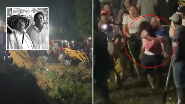 Video | Rescatan a niña sepultada por alud de tierra junto a sus padres muertos, en Huila