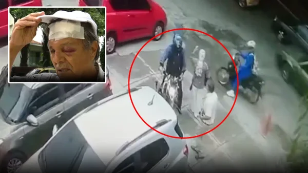 Video | Cruel ataque de motociclista a adulto mayor que le reclamó por conducir sobre el andén