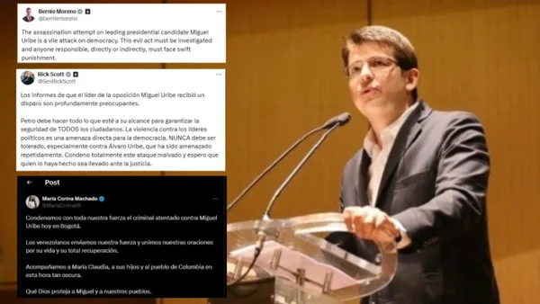 Marco rubio y otros líderes internacionales se pronuncian en rechazo al atentado de Miguel Uribe