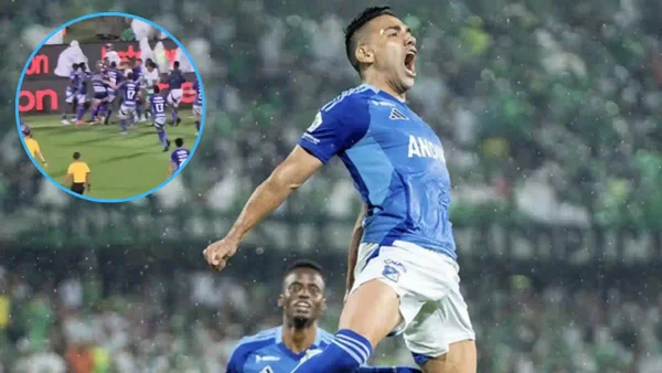 Revelaron video de la pelea entre jugadores de Nacional y Millonarios en el Atanasio tras pitazo final