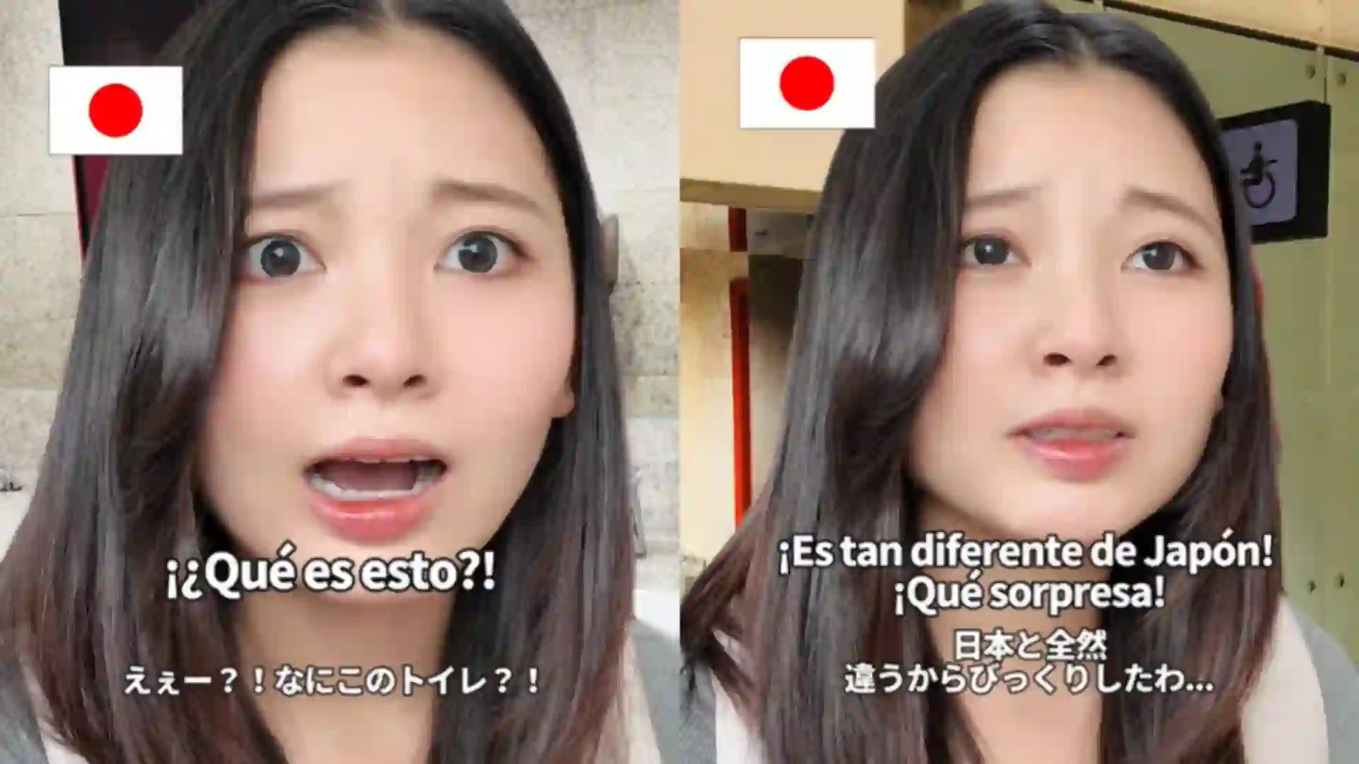 Influencer japonesa quedó aterrada con los baños en Colombia.