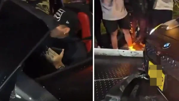 VIDEO | Así quedó el costoso BMW de reconocido influencer tras operativo de tránsito en Medellín