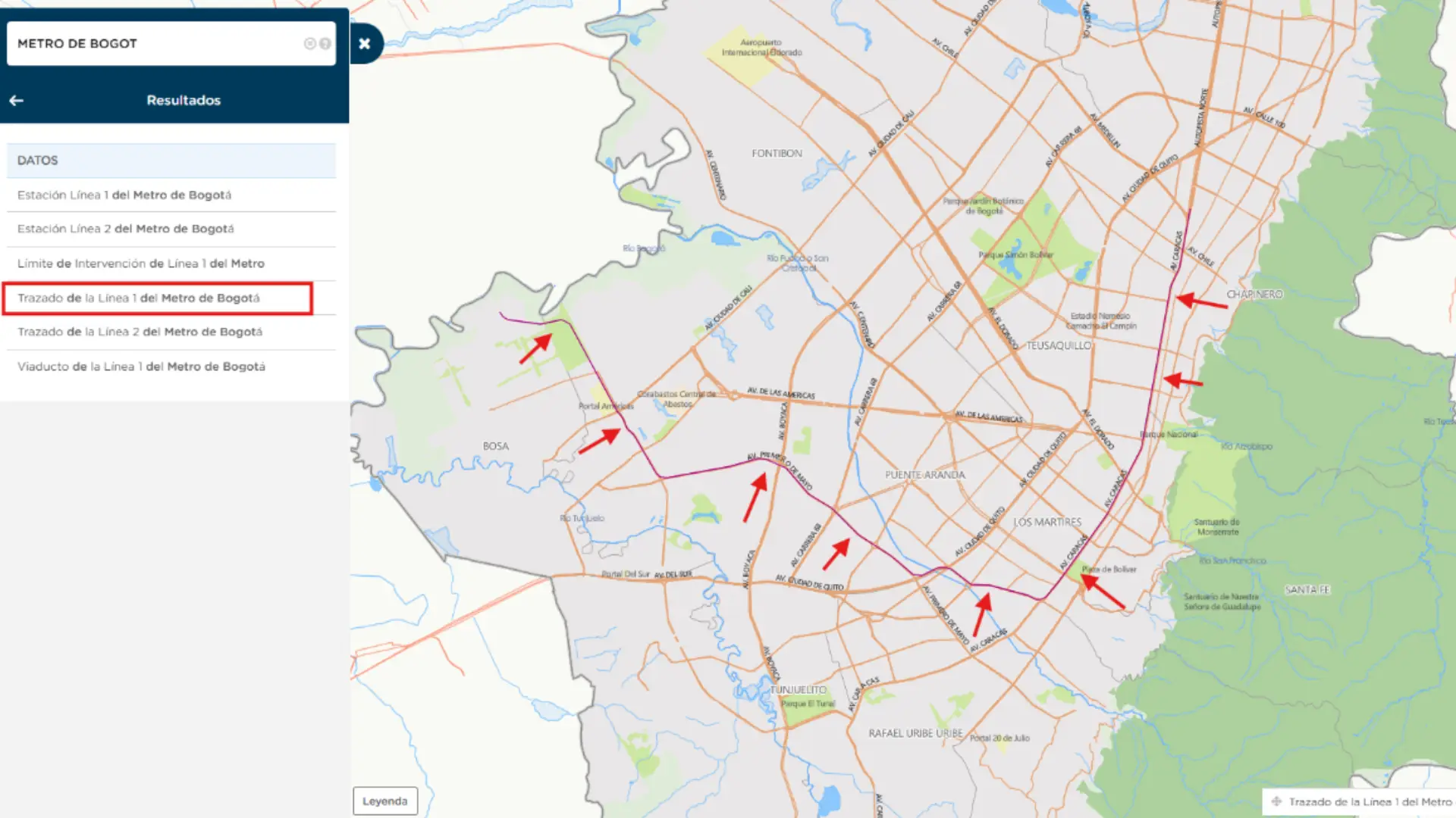 Mapa 2 Metro de Bogotá