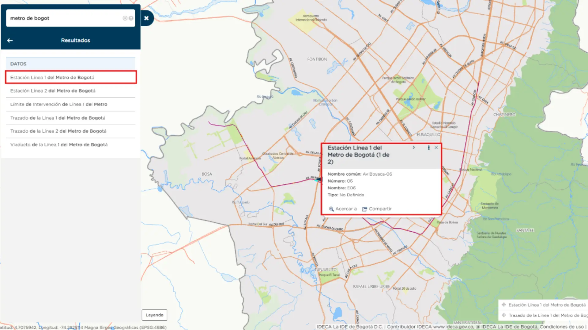 Mapa 3 Metro de Bogotá