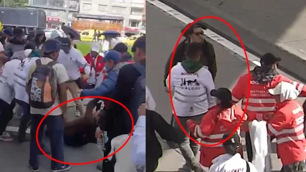 VIDEO | Gestor de convivencia se arriesgó para salvar a un hombre agredido en medio de protestas en Bogotá