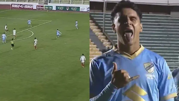 ¡Golazo! Daniel Cataño marcó en su debut con Bolívar con un potente disparo: vea la anotación