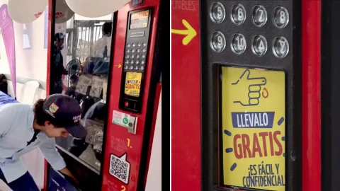 Máquina dispensadora pruebas VIH