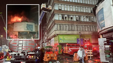 Incendio en La Favorita, centro de Bogotá.
