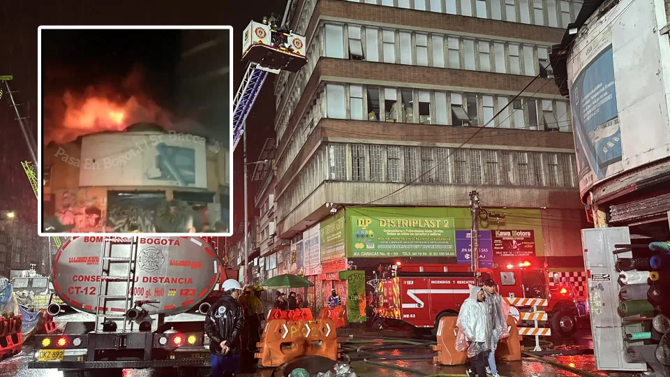 Incendio en La Favorita, centro de Bogotá.