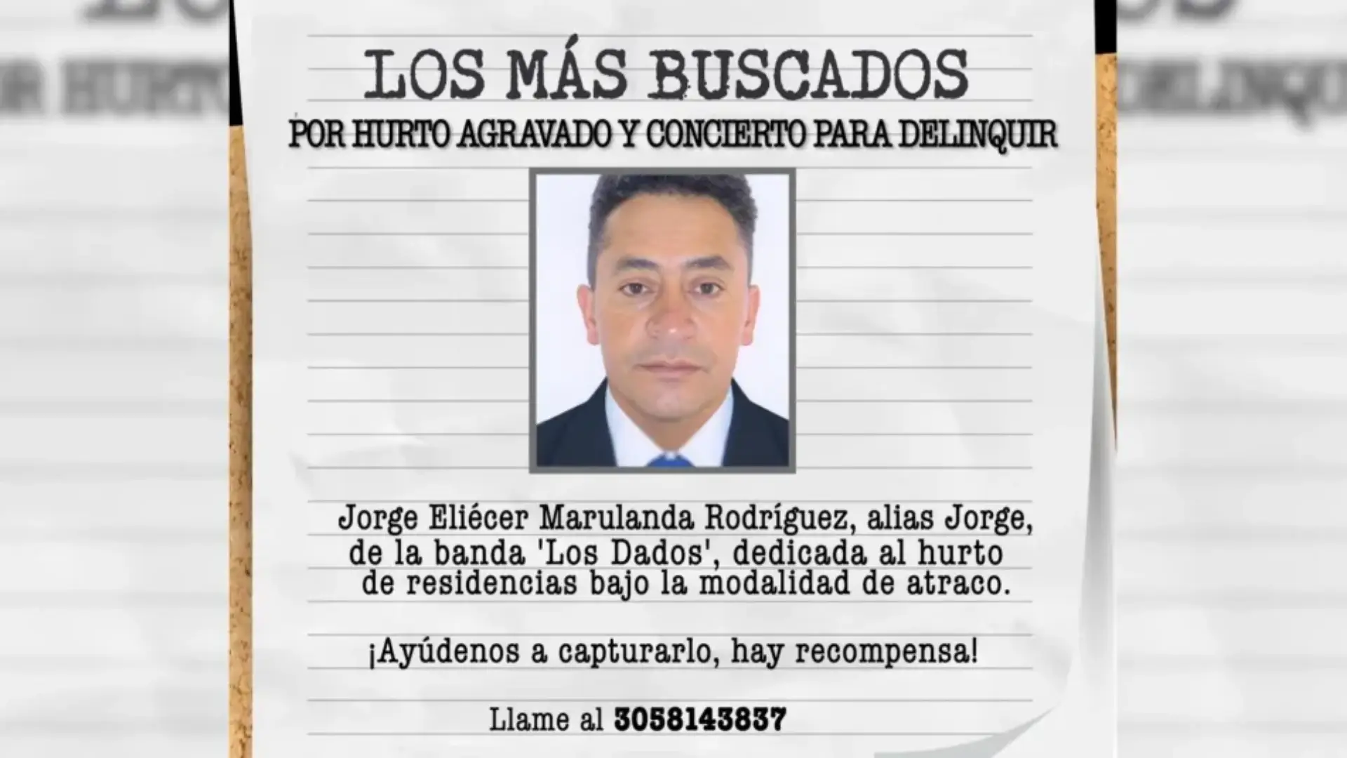 Recompensa de 50 millones por alias Jorge, uno de los más buscados por hurto a viviendas en Bogotá