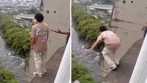 Video de hombre que se tira de un puente en Pereira
