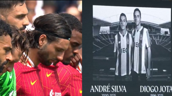 Primer partido del Liverpool sin Diogo Jota: así fue el desgarrador minuto de silencio Primer partido del Liverpool sin Diogo Jota: así fue el desgarrador minuto de silencio