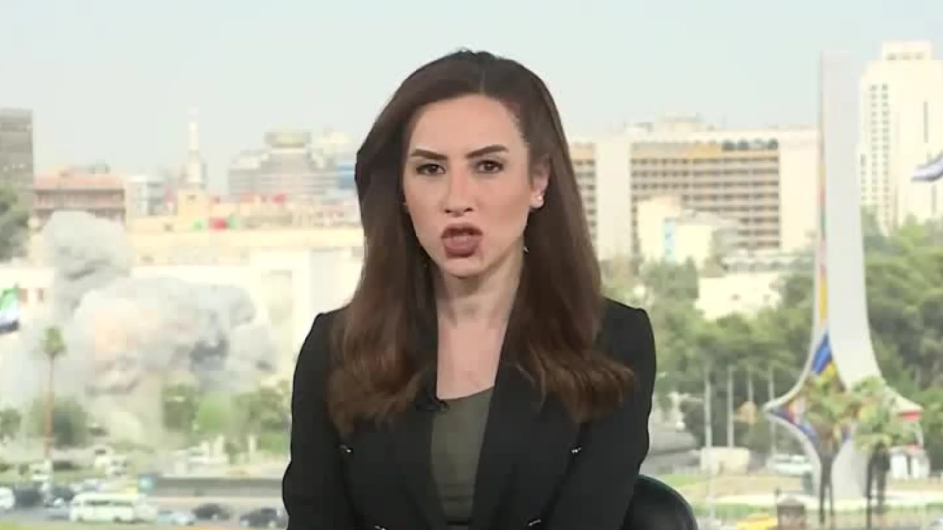 Televisión en Siria tras ataque de Israel