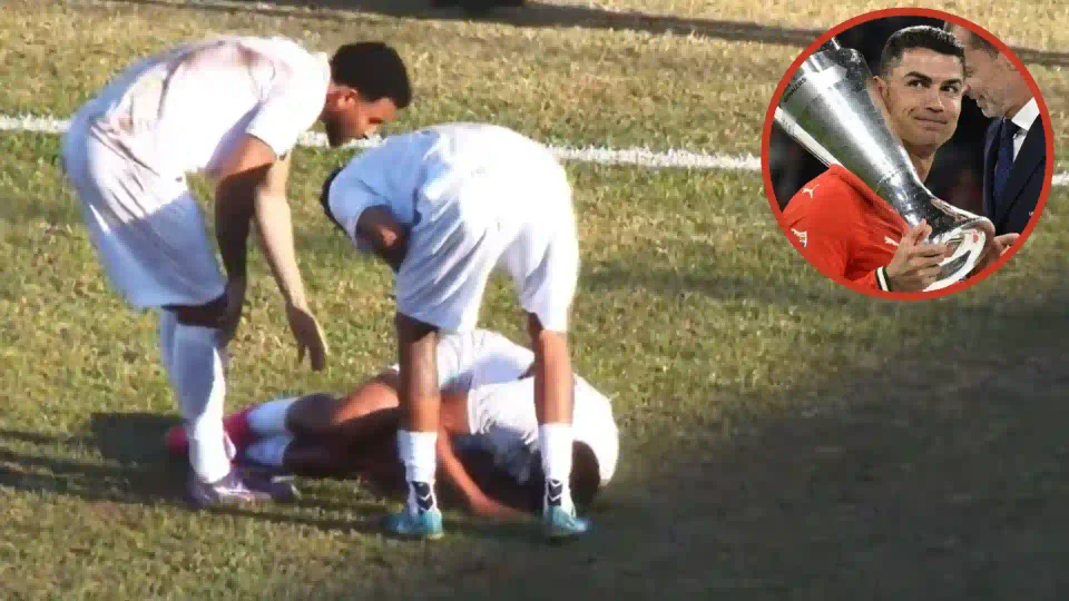 Video futbolista brasileño celebró gol como Cristiano Ronaldo y se lesionó