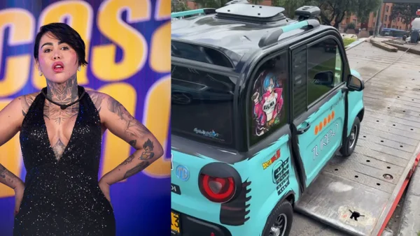 El nuevo carro de Yina Calderón se varó en plena vía de Bogotá y generó trancón: VIDEO