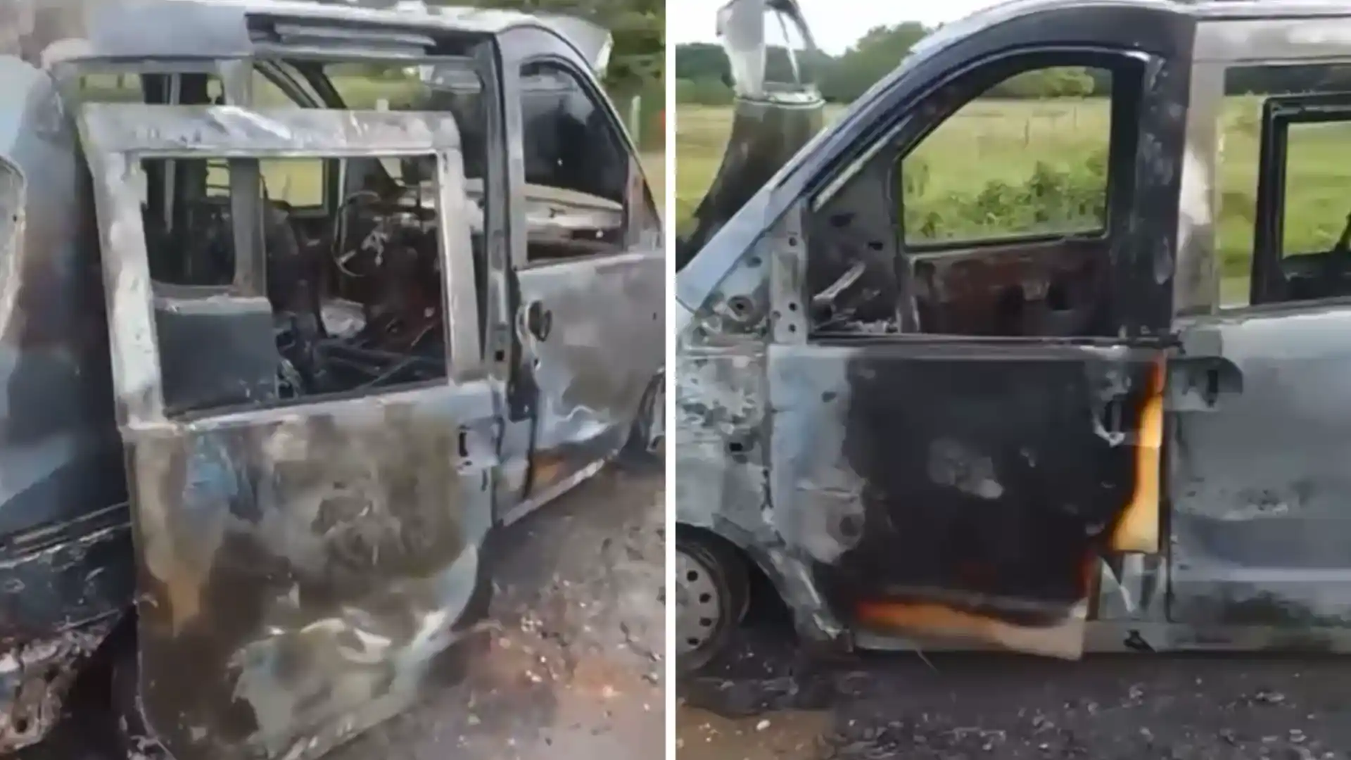 En video | Transporte escolar quedó totalmente calcinado por una falla eléctrica