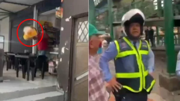 VIDEO | Comerciante atacó con baldado de agua sucia a agente de tránsito en Cali: ¿cuál fue la razón? VIDEO | Comerciante atacó con baldado de agua sucia a agente de tránsito en Cali: ¿cuál fue la razón?
