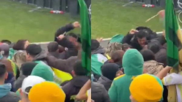 Terrible pelea con cuchillos en barra del fútbol argentino quedó registrada en video Terrible pelea con cuchillos en barra del fútbol argentino quedó registrada en video