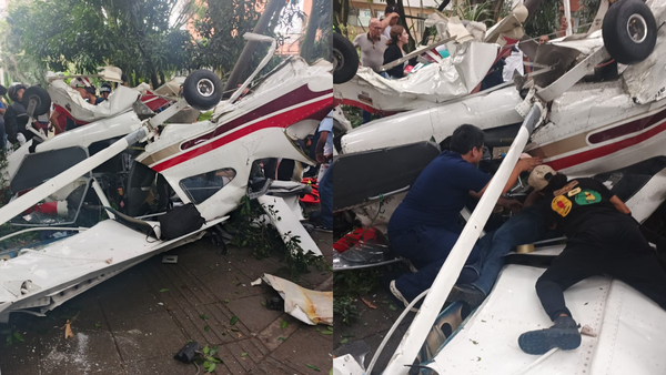 Avión ultraliviano se desplomó en medio de un parque de Medellín