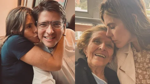 María Carolina Hoyos abuela y hermano