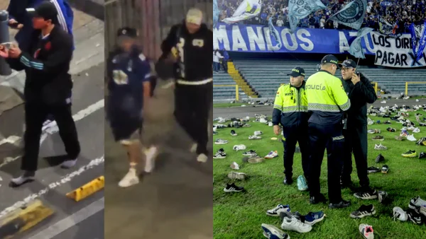 Revelan videos de hinchas de Millonarios saliendo descalzos de 'El Campín'