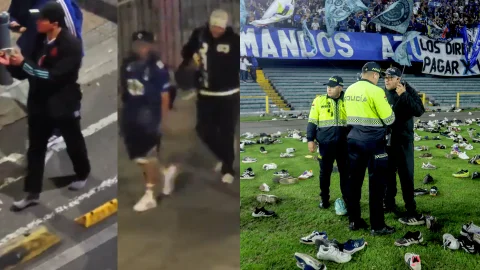 Hinchas de Millonarios descalzos