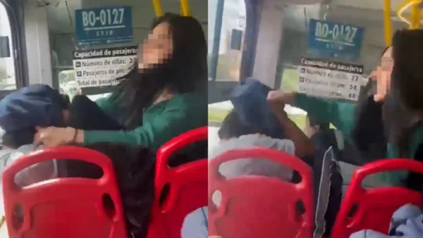 VIDEO | Mujer propinó brutal golpiza a un joven tras presunto acoso sexual en Transmilenio