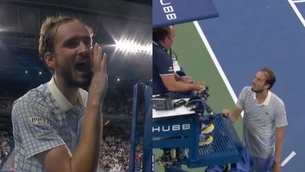 Escándalo en US Open: Medvedev retó al juez frente a todos y rompió su raqueta Escándalo en US Open: Medvedev retó al juez frente a todos y rompió su raqueta