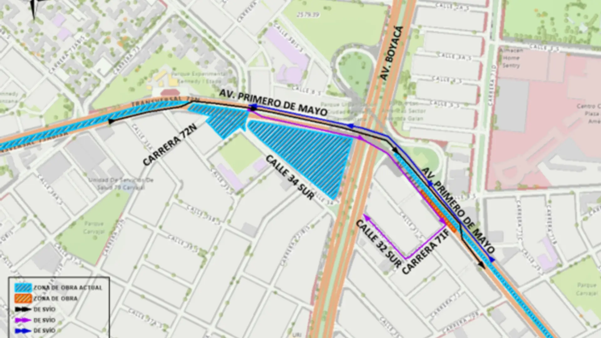 Cierres en la Avenida Primero de Mayo.