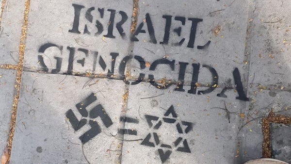 Así vandalizaron sinagoga de Cali con graffitis antisemitas