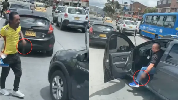 Conductor respondió con pistola en mano a limpiavidrios que lo amenazó con un cuchillo en Bogotá