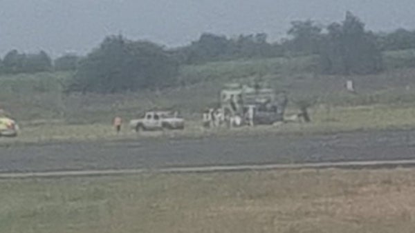 Helicóptero con cuatro personas a bordo se accidentó en el aeropuerto Alfonso Bonilla Aragón