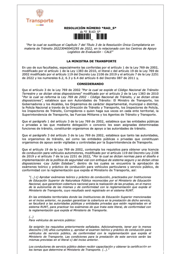 Mimisterio de Trasnporte 