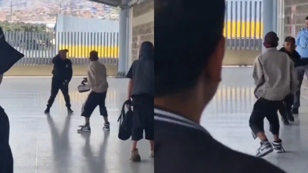 ¡Con puñales! Guardia de seguridad y vendedor informal se enfrentaron en TransMilenio: video polémico
