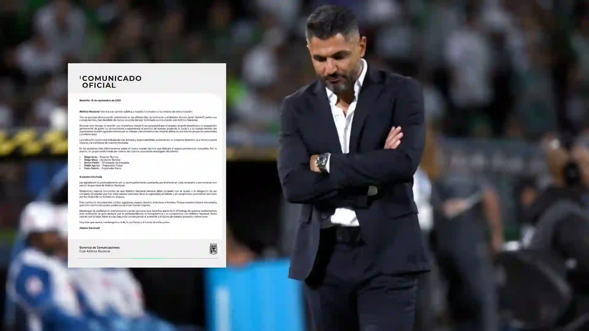 Javier Galdofi ya no es más DT de Atlético Nacional