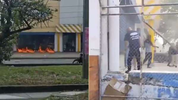 VIDEO | Encapuchados le prendieron fuego a un local cerca de la Universidad del Valle en Cali