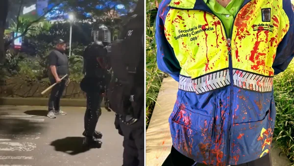 Polémica en Medellín: concejal salió con bate en mano para "defender la ciudad" durante marcha pro Palestina