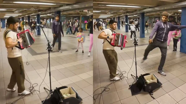 Músico colombiano recibió agresión mientras tocaba su acordeón en el metro de Nueva York
