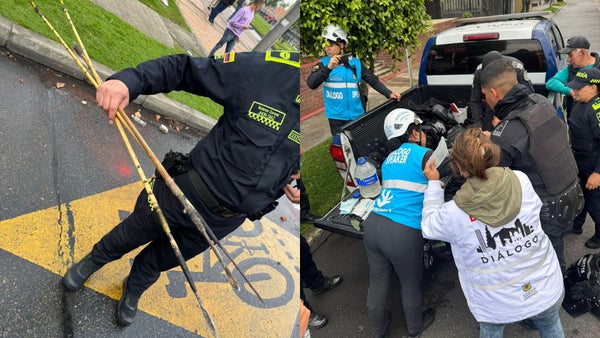 Disturbios en inmediaciones de la embajada de EE. UU.: cuatro uniformados heridos por flechas Disturbios en inmediaciones de la embajada de EE. UU.: cuatro uniformados heridos por flechas