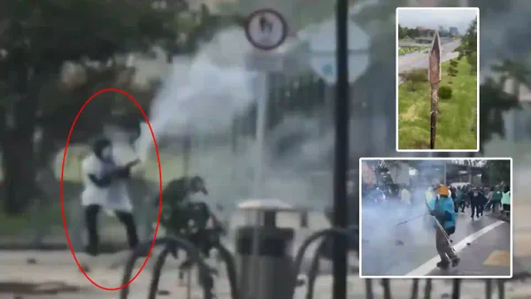 VIDEO | Imágenes inéditas del cruel ataque a policías con flechas en Bogotá captadas por las bodycam