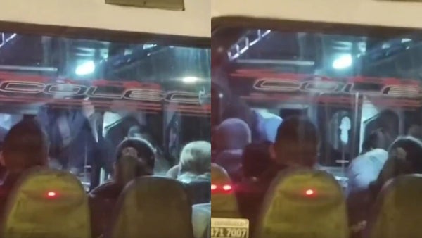 Video | Falso vigilante atraca bus intermunicipal en la autopista Sur: pasajeros en pánico