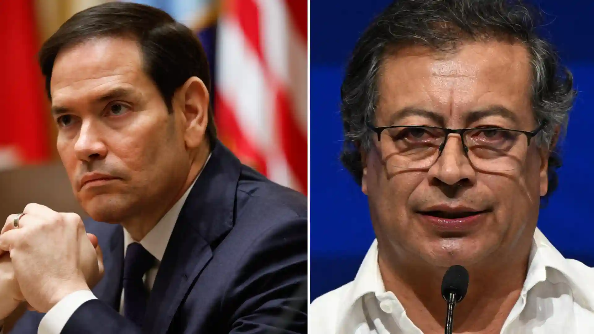 Marco Rubio y Gustavo Petro.
