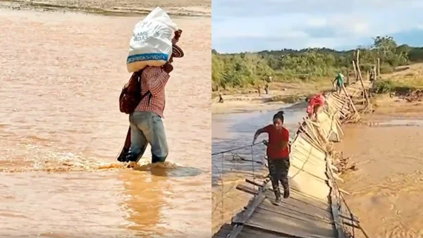 Puente construido por comunidad campesina fue arrastrado por un río en Antioquia: es el segundo en los últimos años Puente construido por comunidad campesina fue arrastrado por un río en Antioquia: es el segundo en los últimos años