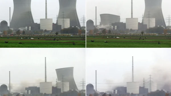 Alemania demuele dos torres de refrigeración en una central nuclear abandonada Alemania demuele dos torres de refrigeración en una central nuclear abandonada